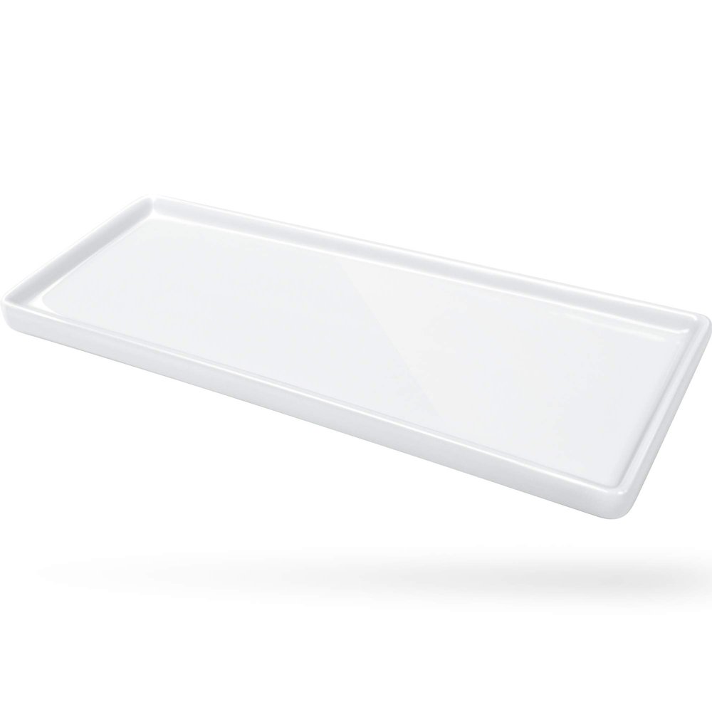 Bartori Simple Ceramic Handmade Couple Toothbrush Holder Stand for Bathroom Countertops or Office Table Pen Holder(Small Tray)