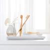 Bartori Simple Ceramic Handmade Couple Toothbrush Holder Stand for Bathroom Countertops or Office Table Pen Holder(Small Tray) view 2