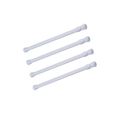 4 Pack Tension Rods, 28-48 Inches Adjustable Spring Steel Cupboard Bars Tension Curtain Rod shower Rod Closet Rod Tensions Rod Extendable Width