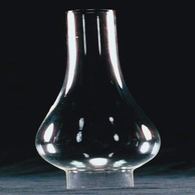 Clear Glass Lamp Chimney, Replacement Hurricane Globe Measures 1 3/8 Inch Diameter Base x 6 3/4 Inches High for Oil or Kerosene Lanterns