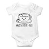 AW Fashions What A Cute Tea Baby Bodysuit Funny Adorable Infant Unisex Romper Clothing Cute Newborn Outfit (12 Months, White) view 1