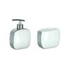 Kleine Wolke Bathroom Accessories Set - 2 Pieces - Pearl Bathroom Tumbler and Soap Dispenser - Luxurious Countertop Accessories. - Shiny Finish - White view 1