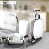 Kleine Wolke Bathroom Accessories Set - 2 Pieces - Pearl Bathroom Tumbler and Soap Dispenser - Luxurious Countertop Accessories. - Shiny Finish - White view 2