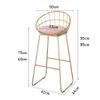 Barstools Modern Bar Stool High Chair Footstool Restaurant Bar Counter or Kitchen | Pink Velvet Cushion and Metal Feet of The Bar (Seat Height 65/75cm) view 3