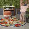 Nourison Home Aloha Multicolor 4' x Round Area Rug - Easy Clean, Non Shedding, Bed Room, Living Room, Dining Room, Kitchen (4' x Round) view 1