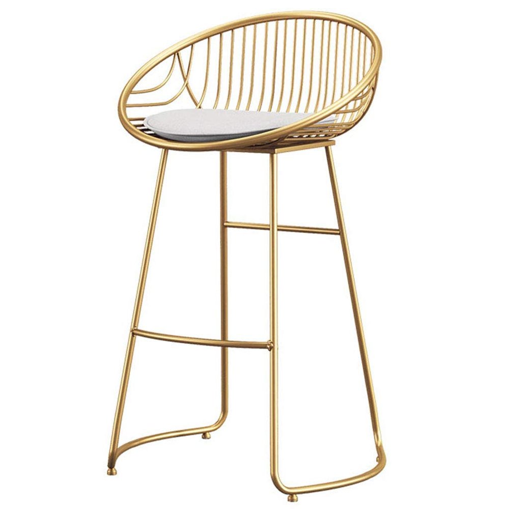 Bar Chair Footstool Modern Barstools Dining Chair Metal Legs White PU Seat Cushion Design Kitchen Restaurant Bar High Stool (Seat Height: 65 / 75CM) Load 200kg