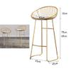 Bar Chair Footstool Modern Barstools Dining Chair Metal Legs White PU Seat Cushion Design Kitchen Restaurant Bar High Stool (Seat Height: 65 / 75CM) Load 200kg view 3