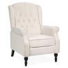 Best Choice Products Tufted Upholstered Wingback Push Back Recliner Armchair for Living Room, Bedroom, Home Theater Seating w/Padded Seat and Backrest, Nailhead Trim, Wooden Legs, Beige view 1