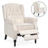 Best Choice Products Tufted Upholstered Wingback Push Back Recliner Armchair for Living Room, Bedroom, Home Theater Seating w/Padded Seat and Backrest, Nailhead Trim, Wooden Legs, Beige view 4