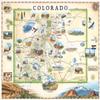 Colorado Map Wall Art Poster - Authentic Hand Drawn Maps in Old World, Antique Style - Art Deco - Lithographic Print view 1
