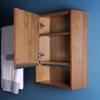 Lacava: KUB-ST-18L-37 - Wall-mounted storage cabinet with one door and one adjustable wood shelf, hinged left, W: 18", D: 7", H: 24" - Weathered Oak view 1