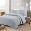 American Home Fashion Estate Collection Costa Brava Pom-pom Cotton Quilt Set Grey Twin 2 Piece view 1