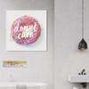 The Oliver Gal Artist Co. Typography and Quotes Wall Art Canvas Prints 'Donut Care' Home Dcor, 30" x 30", Pink, White view 3