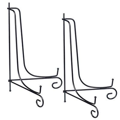 (2 pack)Iron Display Stand Large Black Iron Easel Plate Display Photo Holder Stand, Displays Picture Frames,Decorative Plates, Tablets and Art 17 Inch