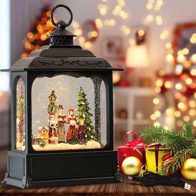 Wondise Christmas Musical Snow Globe Lantern with 6 Hour Timer