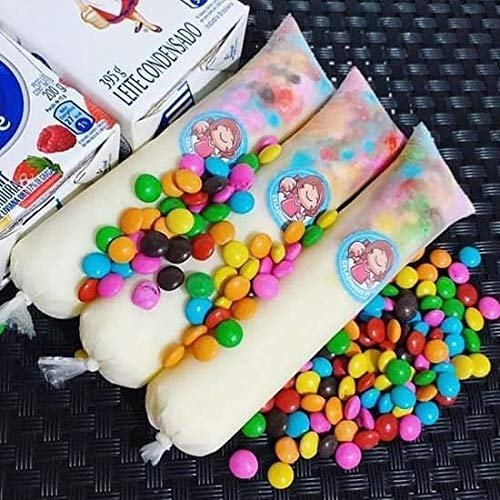 200 PCS Popsicle Bags - 3" x 12",Popular Commercial Size for Vikingos, Marcianos, Bolis de Hielo, Charamuscas, Hielitos & Yogurt