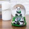 Elanze Designs Hugging Panda Bear Family 100MM Sturdy Wind Up Musical Glitter Water Snow Globe Tabletop Dresser Nightstand Figurine Decoration Plays Tune Born Free view 2