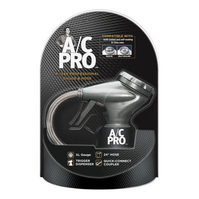 InterDynamics Car Air Conditioner Gauge and Hose by InterDynamics, A/C Pro Air Conditioner Recharge Gauge and Dispenser for Cars, Trucks, 24 In Hose