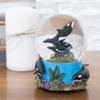 Elanze Designs Coral Reef Orca Pod 100MM Sturdy Wind Up Musical Glitter Water Snow Globe Tabletop Dresser Nightstand Figurine Decoration Plays Tune Wonderful World view 2
