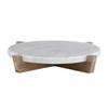 Santa Barbara Design Studio Table Sugar Round Marble Tray with Mango Wood Stand, 11-Inches, Natural view 1