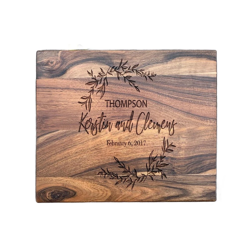 Wedding Cutting Board - Custom Engraving with Family and Couple Names  Personalized Wood Cutting Board  Keepsake Gift for Wedding, Anniversary, Christmas, Housewarming