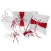 Engerla Bridal Five Wedding Accesorries Sets Red Wedding Guest Wedding Ceremony Supplies Party Favor Sets Wedding Flower Girl Basket Guest Book Pen with Ring Pillow and Garter view 1