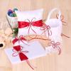 Engerla Bridal Five Wedding Accesorries Sets Red Wedding Guest Wedding Ceremony Supplies Party Favor Sets Wedding Flower Girl Basket Guest Book Pen with Ring Pillow and Garter view 2