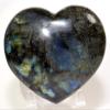 3.8" Rainbow Labradorite Puffy Heart Polished Natural Sparkling Feldspar Gemstone Crystal Mineral Specimen - Madagascar + Stand view 2