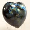 3.8" Rainbow Labradorite Puffy Heart Polished Natural Sparkling Feldspar Gemstone Crystal Mineral Specimen - Madagascar + Stand view 4