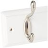keypak 2-Hook Door Wall Mounted Coat Rack, 22.5cm - White Wooden Board, Satin Nickel Coat Hooks - Fixings Included view 2