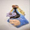 Wall Art Vessel Planter Relief Bird & Face view 3