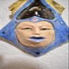 Wall Art Vessel Planter Relief Bird & Face view 4