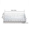 Feyarl Crystal Vanity Makeup Perfume Tray Ornate Jewelry Trinket Organizer Cosmetic Decorative Tray Skin Care Storage for Home Dressing Table Wedding Decoration(Rectangle 12" x 8") view 2