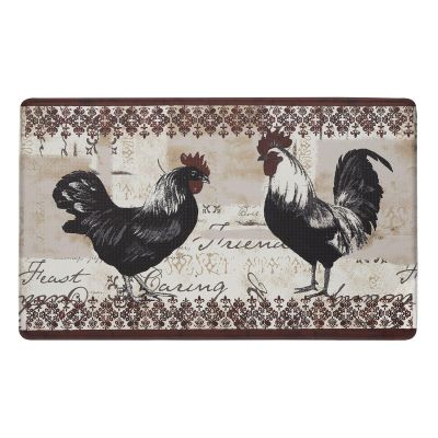 Anti-Fatigue Floor Comfort Mat - 18 x 30 Inch (Rooster) - Waterproof Non-Slip Rug - Easy to Clean Cushioned Mat for Kitchen, Bathroom, Standing Desk & Office - Achim Home Decor