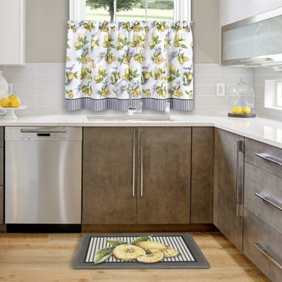 Anti-Fatigue Floor Comfort Mat - 18 x 30 Inch (Lemon Drop) - Waterproof Non-Slip Rug - Easy to Clean Cushioned Mat for Kitchen, Bathroom, Standing Desk & Office - Achim Home Decor