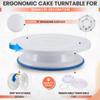 RFAQK 35PCs Cake Turntable and Leveler-Rotating Cake Stand with Non Slip pad-7 Icing Tips and 20 Bags- Straight & Offset Spatula-3 Scraper Set -EBook-Cake Decorating Supplies Kit -Baking Tools view 4
