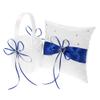 Engerla Bridal Five Wedding Accesorries Sets Blue Wedding Guest Wedding Ceremony Supplies Party Favor Sets Wedding Flower Girl Basket Guest Book Pen with Ring Pillow and Garter view 4