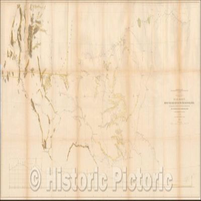Historic Pictoric Red River to Rio Grande Pacific Railroad Survey 1854 Map Print - 90in x 44in