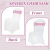 MDS Pack of 150 Spandex Chair Sashes Bows Universal fits Elastic Stretch Chair Bands Ties with Buckle Slider Bow for Wedding Decoration Spandex Slider Sashes Bow - Blush Pink view 4