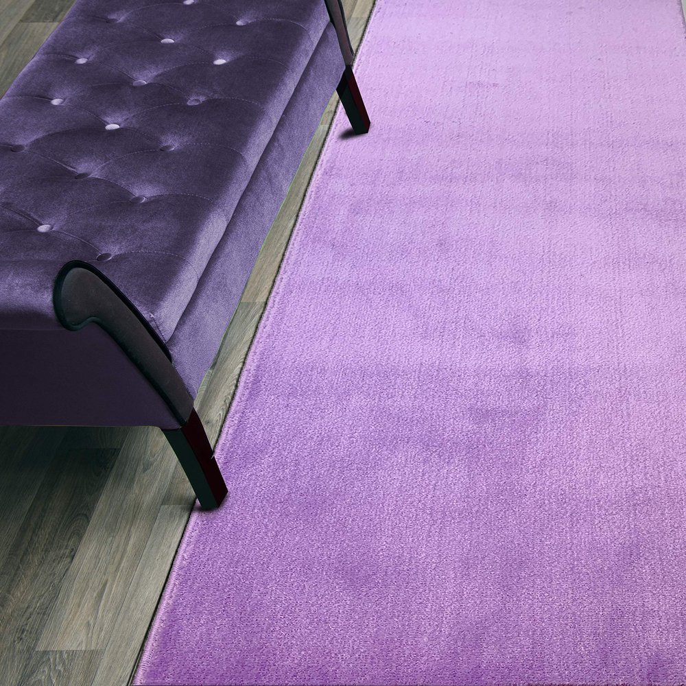 ORFA HOME Custom Size Hallway Runner Rug, Slip/Skid Resistant, 26 Inch Wide X Your Choice of Lenght, Solid Lilac, 26 Inch Width X 4 Feet Length, Sold and Priced Per Foot