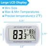 4 Pack Digital Refrigerator Thermometer Fridge Freezer Room Thermometer Waterproof Large LCD Display Max/Min Record Function, White view 2