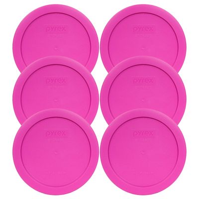 Pyrex 7201-PC 4-Cup Pink Food Storage Replacement Lids (6-Pack) - Made in USA