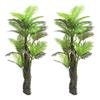 AMERIQUE Pair Gorgeous 6 Feet Multi-Head Tropical Palm Artificial Plant Trees, Real Touch Technology, with UV Protection, Super Quality, Green, 2 (MB5001A6MPK2) view 1