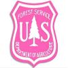 MAGNET 2.5 inch HOT Pink US Forestry Shield Shaped Sticker (Logo Forest Service Badge) Magnetic vinyl bumper sticker sticks to any metal fridge, car, signs view 1