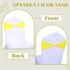 MDS Pack of 100 Spandex Chair Sashes Bows Elastic Stretch Dining Chair Bands Ties Without Slider Buckle Universal fits for Wedding Baby Shower Birthday Party Banquet Event Decoration - Yellow view 4