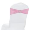 MDS Pack of 100 Spandex Chair Sashes Bow Premium Stretch Chair Cover Band with Buckle Slider Universal fits Elastic Dining Chair Ties for Wedding Party Banquet Events Decoration - Blush Pink view 1