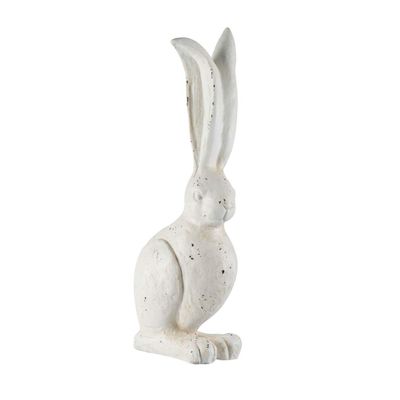 A&B Home A and B Home D77062 Indoor Outdoor Medium Vintage Rabbit Figurine Statue, White