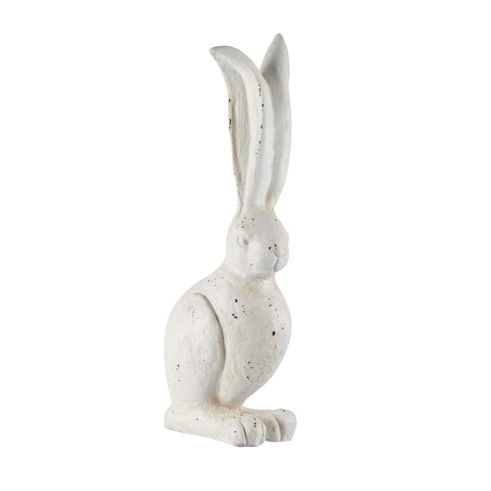 A&B Home A and B Home D77062 Indoor Outdoor Medium Vintage Rabbit Figurine Statue, White