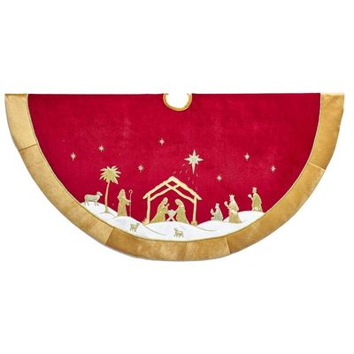 Kurt S. Adler TS0233 Tree Skirt, Red, Gold, 20.50l x 12.50w x 10.00h