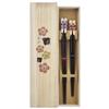 1 Pair Couple Chopsticks Painted Chopsticks Kizen Paulownia Box Plum and Houndstooth 2 Pairs Made in Japan view 1